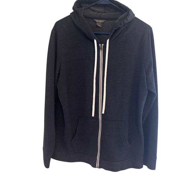 Eddie Bauer Tops - Eddie Bauer Womens Full Zip Hooded Sweatshirt Blue L Outdoors Hiking Essential